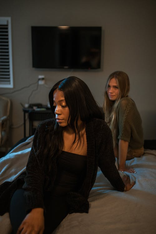  A partner looks depressed due to DV issues.
