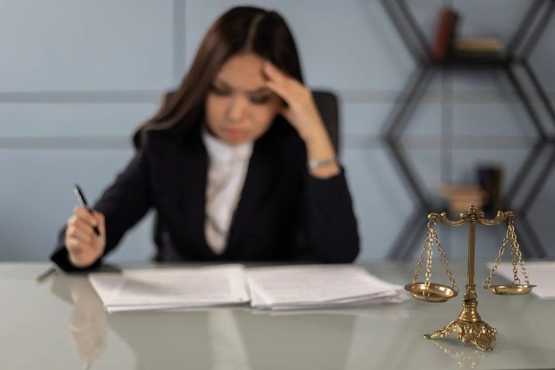 A lawyer at work.