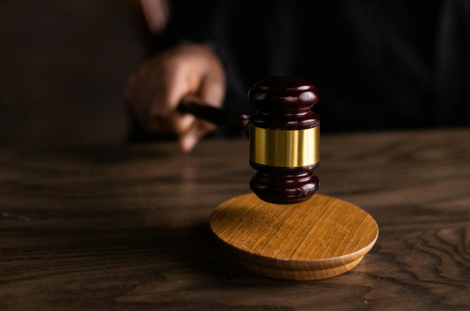 A judge using a gavel.