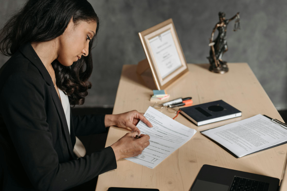 A lawyer at work.